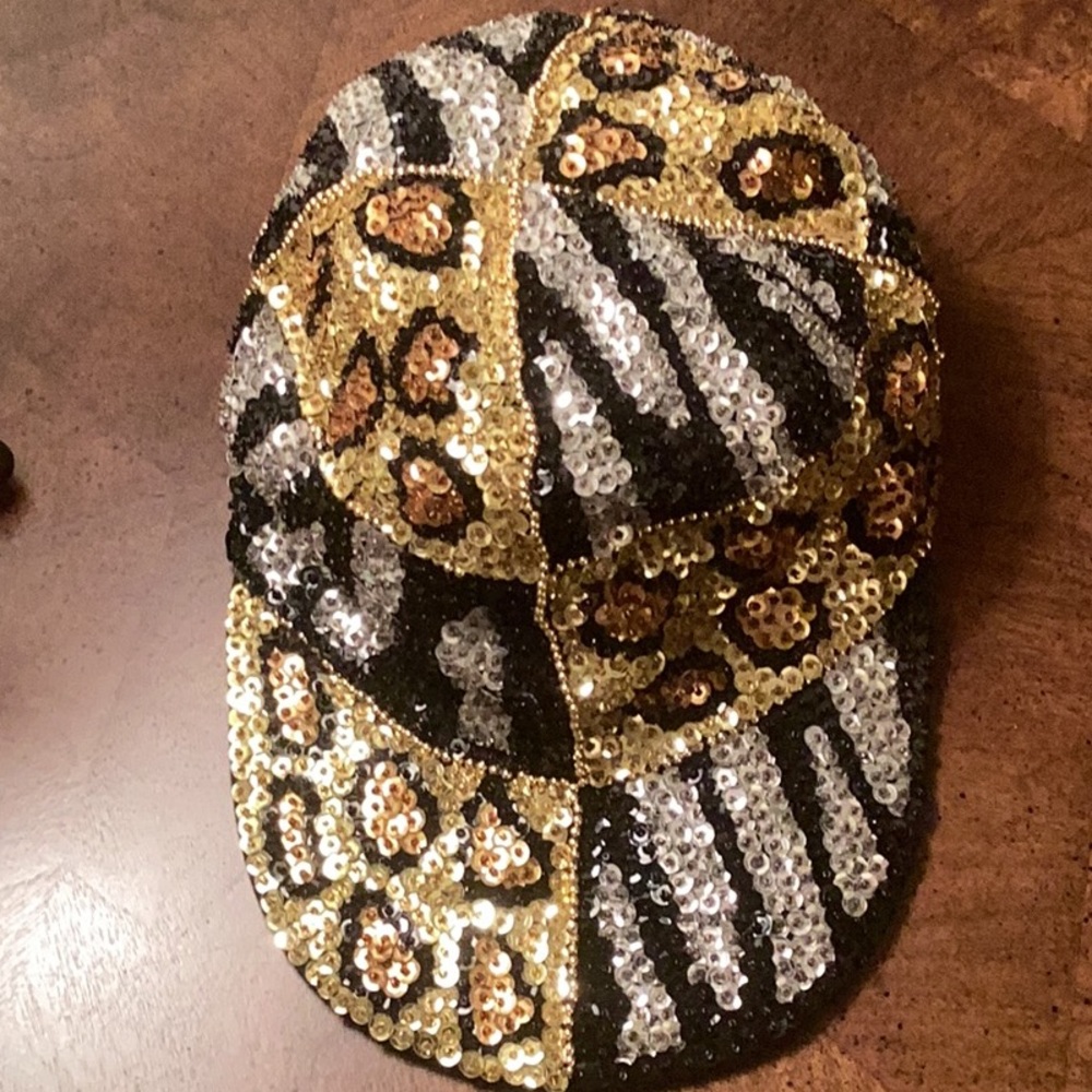 Multicolor, Sequined, Animal Print Woman’s Cap
